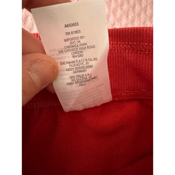 Denim & Co. Active French Terry Wide Leg Crop Pant Deep Papaya Large PETITEd - Picture 12 of 12